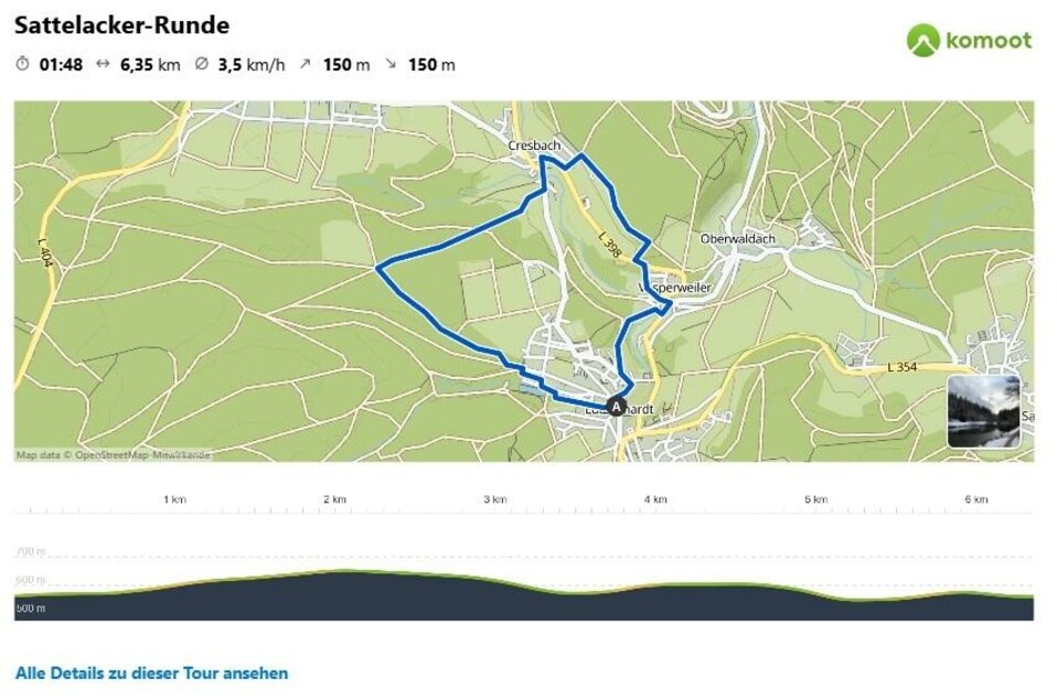 Karte auf Komoot
